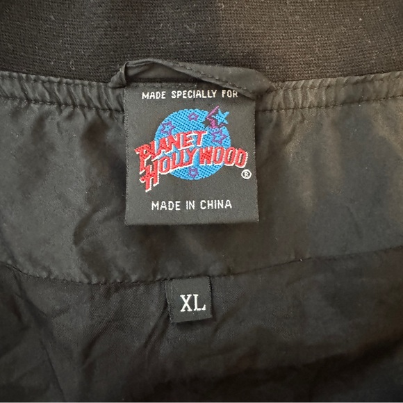 Vtg Planet Hollywood Bangkok Bomber Jacket XL 100% Silk Black Embroidered Rare - Picture 12 of 13